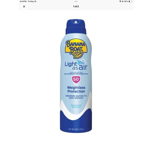 Banana Boat Light as Air SPF 50 Sunscreen Spray Banana Boat Exp.10/26 - Picture 1 of 3